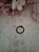 Pierścionek handmade z naturalnych kamieni hematyt szmaragd nilu