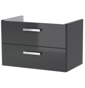 Czarna szafka z połyskiem pod umywalkę 