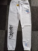 Spodnie dresowe z nadrukiem  wiek 14+, 165 cm, białe