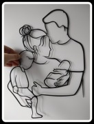 Dwustronna metalowa dekoracja ścienna obraz rodzina dziecko 40 cm