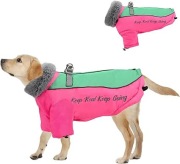 Płaszcz dla psa z futrzanym kołnierzem