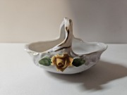 Patera porcelanowa z różą mała patera z porcelany 
