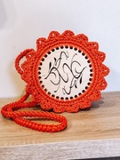 TOREBKA HANDMADE SZYDEŁKOWA OKRĄGŁA POMARANCZOWA