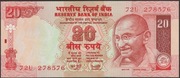Indie 20 rupees 2009 - Gandhi - stan bankowy UNC
