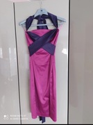 MODNA POLSKA sukienka różowa fuksja gorsetowe wiązanie rozm. S 36 NOWA