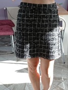 Spódniczka mini reserved 40 czarna w białą kratkę, gruba kod942