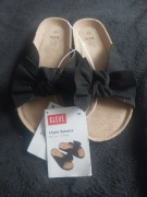 Klapki damskie z kokardą Cleve szare  41