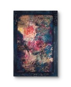 Wielobarwny Obraz z piękną  ręcznie zdobioną ramą