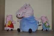 Peppa Pig, 3 pluszaki w tym jeden też jako poduszka do auta