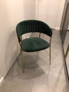 Krzesło Lira Signal butelkowa zieleń złoty stelaż