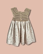 Ręcznie robiona sukienka na szydełku 9-12 miesięcy