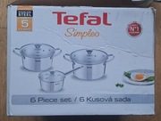 Nowy zestaw garnków Tefal Simpleo 6 elementów! Stal Nierdzewna
