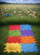 Mata sensoryczna Muffik - Tęcza + Prezent