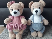 Para misiów ręcznie robionych szydełkowych 40cm prezent urodziny