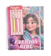 Fashion girl kolorowanka Kayet wraz z markerami zmieniającymi kolor