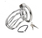 Stalowy długi pas cnoty, Chastity Cage klatka na penisa + Pasek oring 50mm