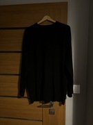 czarny cienki sweter kaszmirowy h&m premium oversize
