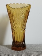 Miodowym wazon Rozety Ząbkowice szkło kolorowe PRL