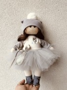 Lalka na szydełku rękodzieło handmade kolekcjonerska dziecko Qbaby BJD doll