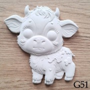 Krówka wielkooki cielaczek figurka do malowania 3D dla dzieci z gipsu