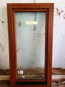 okno drewniane 76x146 cm jednoskrzydłowe szyba zespolona ornament