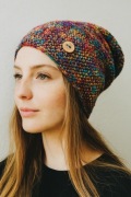 Kolorowa czapka całoroczna przejściowa cienka all season S/M
