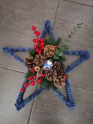 Gwiazda 40cm kompozycja jesienna stroik jesień szyszki gałązki święta