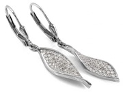 Srebrne kolczyki wiszące na zapięciu angielskim