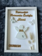 Komunia ramka anioł aniołki wisi stojąca prezent