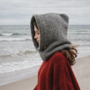 Ręcznie robiona balaclava miękki kapturokomin czapka z alpaką