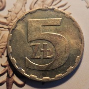 Moneta 5zl z roku 1984.