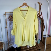 Koszula żółta 44 XXL New Collection rękaw 3/4 podwijany 