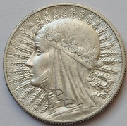 5 złotych Głowa Kobiety Polonia 1932 bzm bez znaku mennicy okołomennicza