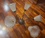 Żyrandol/ Plafon sufitowy pięcioramienny ze szklanymi kloszami