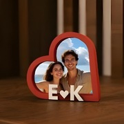 Personalizowana ramka na zdjęcie SERCE – stojąca | Walentynki | 13x13