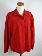 Czerwona koszula elegancka damska bufiaste rękawy catherine 44 xxl vintage