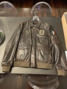 Aeronautica Militare Kurtka Skóra XXL Duży Rozmiar 60