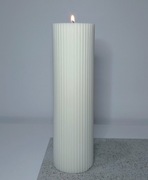 Świeca sojowa ręcznie robiona wolnostojąca 460 g walec ryflowany MALVHOME