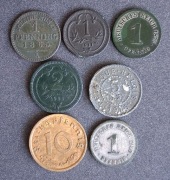 10 Fenigów + 3x1 Fenig + 5 Centów + 2 i 1 Halerz