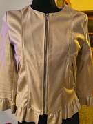 Złota kurtka narzutka bolerko żakiet z falbanką Amisu