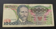 Stary banknot Polska 10 000 zł 1988 rok PRL 