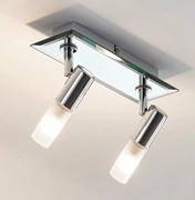 Łazienkowy reflektor ścienny Zela, 2-pkt., chrom(Uszkodzone plafony)