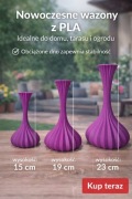 Zestaw 3 Wazonów z PLA – 15 cm | 19 cm | 23 cm Obciążone. Fuchsia