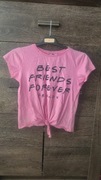 T-shirt różowy z wiązaniem dla dziewczynki r. 134/140