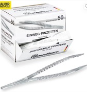 Jednorazowa plastikowa pęseta, sterylna 50szt,