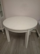 STÓŁ 110 cm biały UŻYWANY rozkładany 160 cm  PRL pomalowany