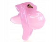 RÓŻOWY MAŁY PAS CNOTY CHASTITY CAGE 4 ORINGI  XS