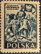 Znaczek 535. rocznica bitwy pod Grunwaldem (1945) czysty