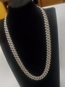 Łańcuszek kubański srebrny 16mm moissanite iced out chain