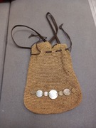 Torebka worek braz plecionka